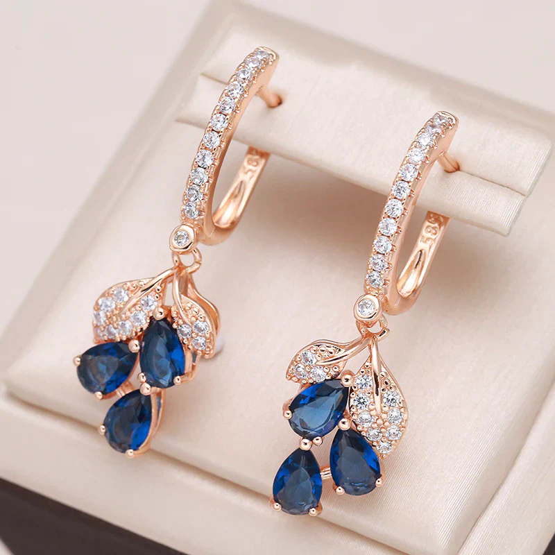 Kathy™ - rose gold-plated sapphire petal earrings