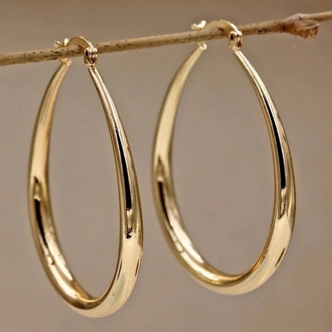 Nadine™ - Vintage Gold Hoop Earrings