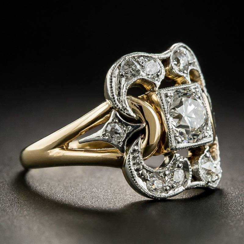 Diane™ - Vintage zirconium gold ring