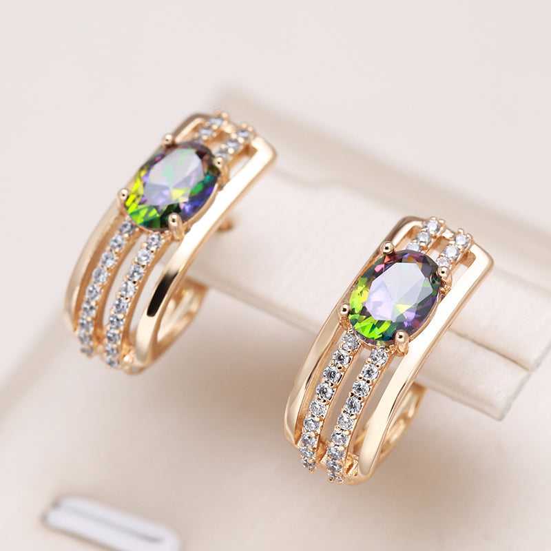 Carol™ - Gold-plated sapphire earrings