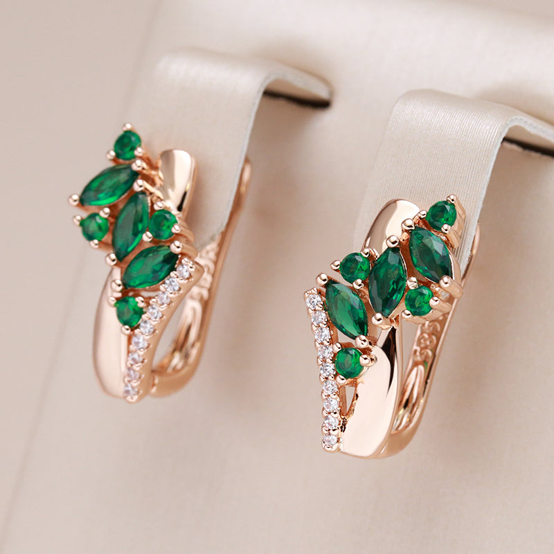 Keith™ - Emerald Earrings in pink gold