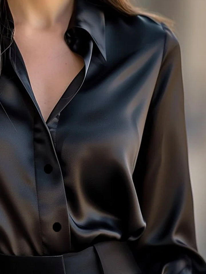 Velvet Dusk | Premium Satin Blouse