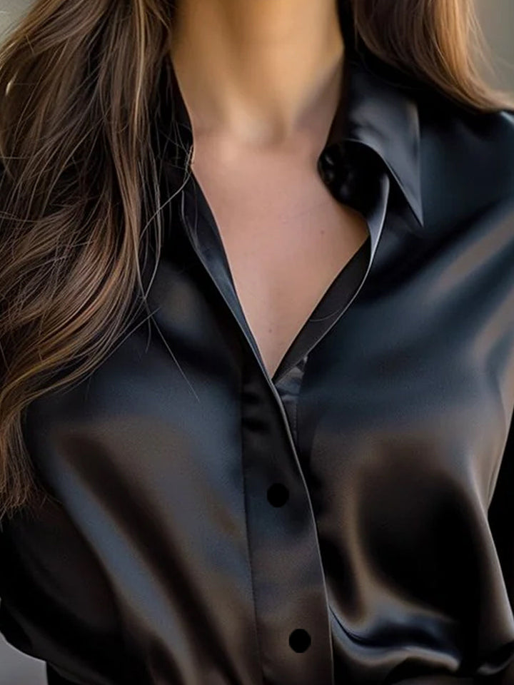 Velvet Dusk | Premium Satin Blouse