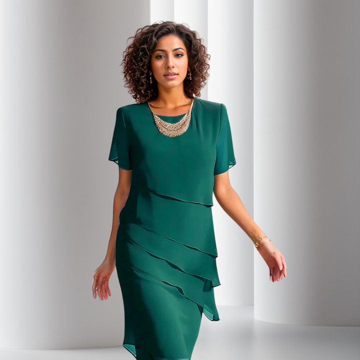 Amara™ Pleated Chiffon Dress