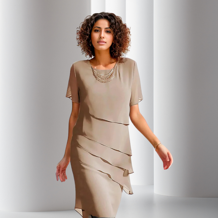 Amara™ Pleated Chiffon Dress