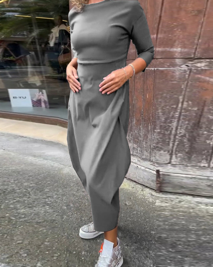 Diana™ | Elegant Monochrome Dress with Pockets