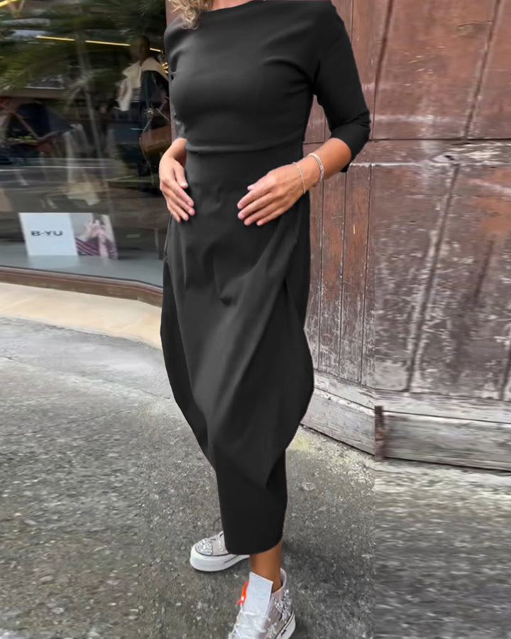 Diana™ | Elegant Monochrome Dress with Pockets