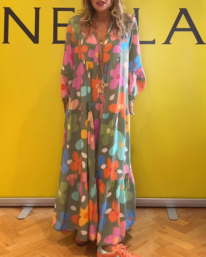 Elana™ | Floral Dress with Bell Sleeves