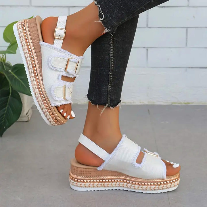 Alia™ | Casual Denim Wedges