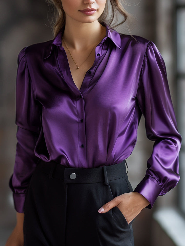 Velvet Dusk | Premium Satin Blouse
