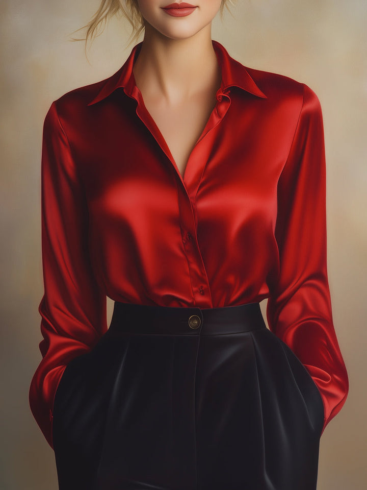 Velvet Dusk | Premium Satin Blouse