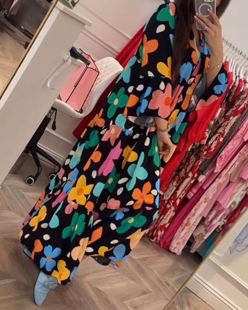 Elana™ | Floral Dress with Bell Sleeves