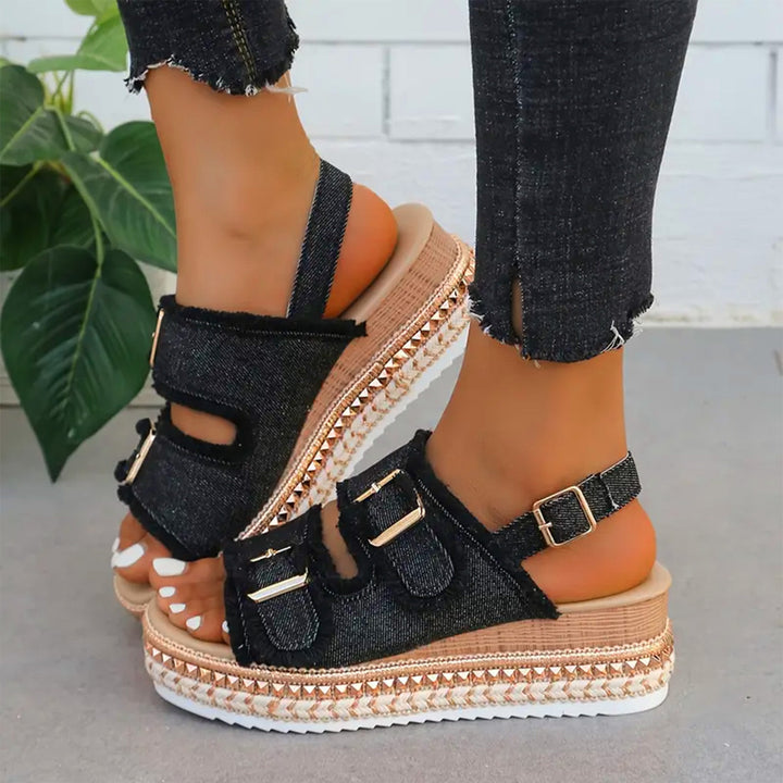 Alia™ | Casual Denim Wedges