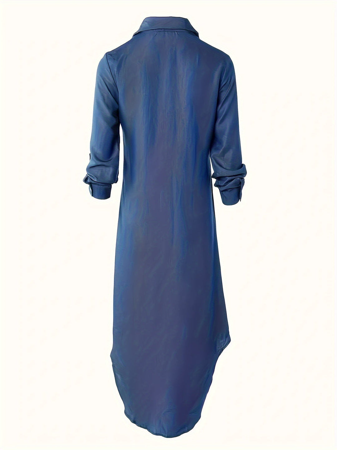 Elegance Clémence™ – Flowing shirt dress with buttons and classic collar