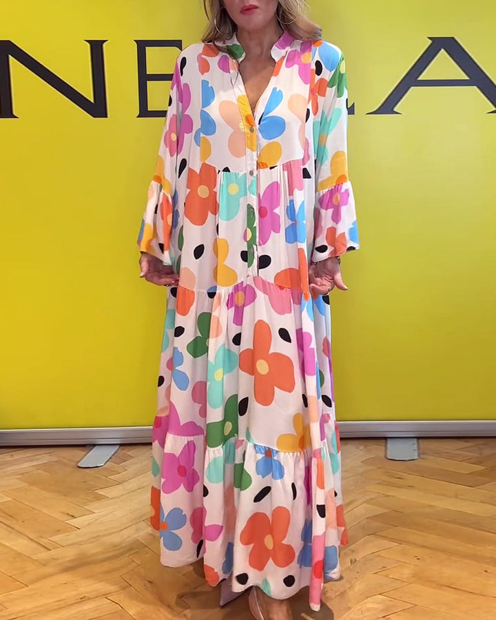 Elana™ | Floral Dress with Bell Sleeves