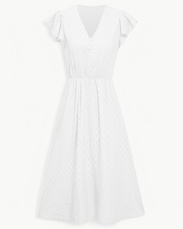Lara™ | Women’s Elegant Midi Dress with V-Neck