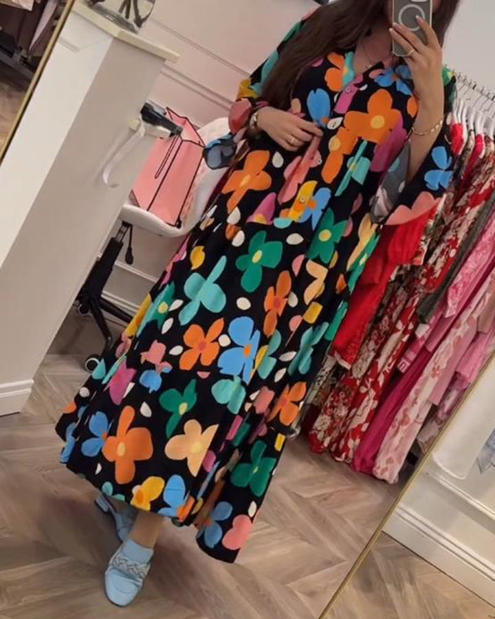Elana™ | Floral Dress with Bell Sleeves