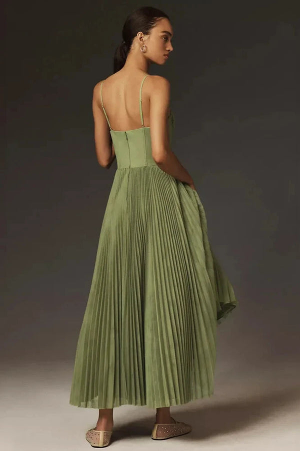 Claire™ | Women’s Asymmetrical Draped Tulle Pleated Dress
