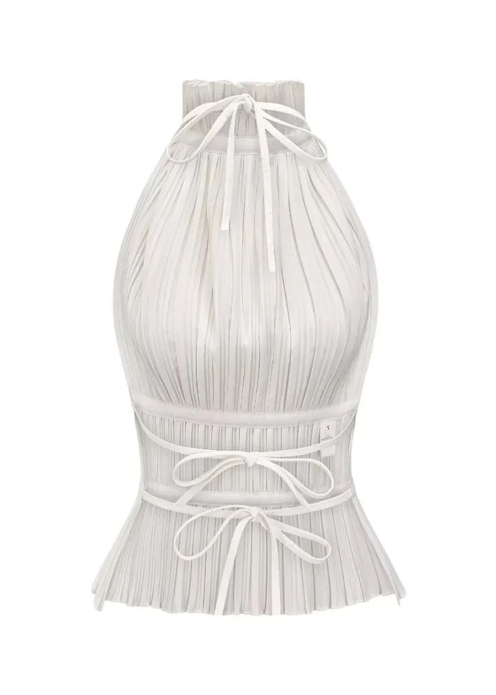 Lauren | Backless Pleated Top