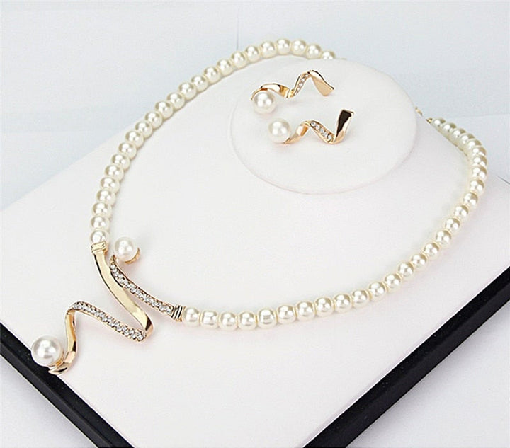 Venus™ | Pearl Necklace + Earrings