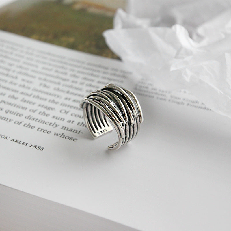 Mae™ - Adjustable Layered Silver Ring