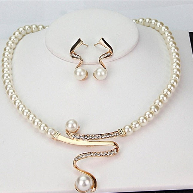 Venus™ | Pearl Necklace + Earrings