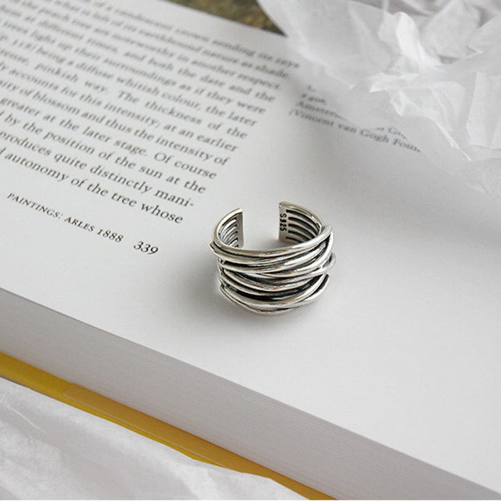 Mae™ - Adjustable Layered Silver Ring