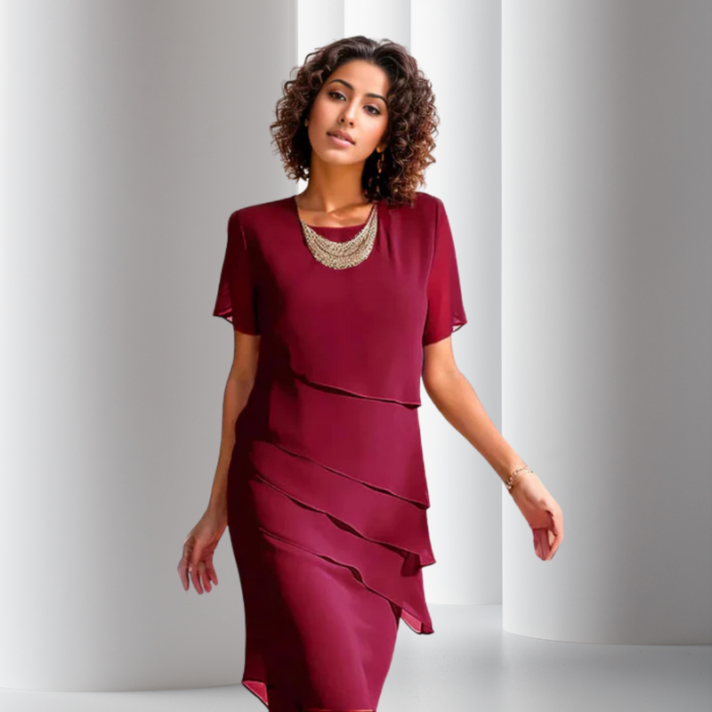 Amara™ Pleated Chiffon Dress