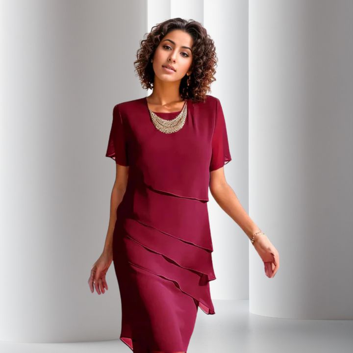 Amara™ Pleated Chiffon Dress