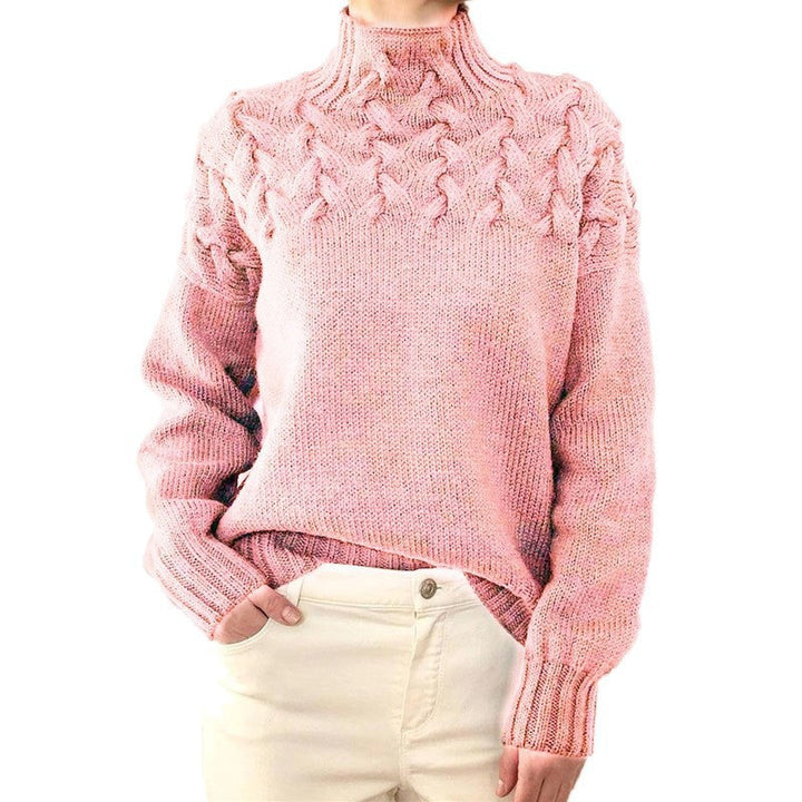 Women's High Collar Long Sleeve Sweater