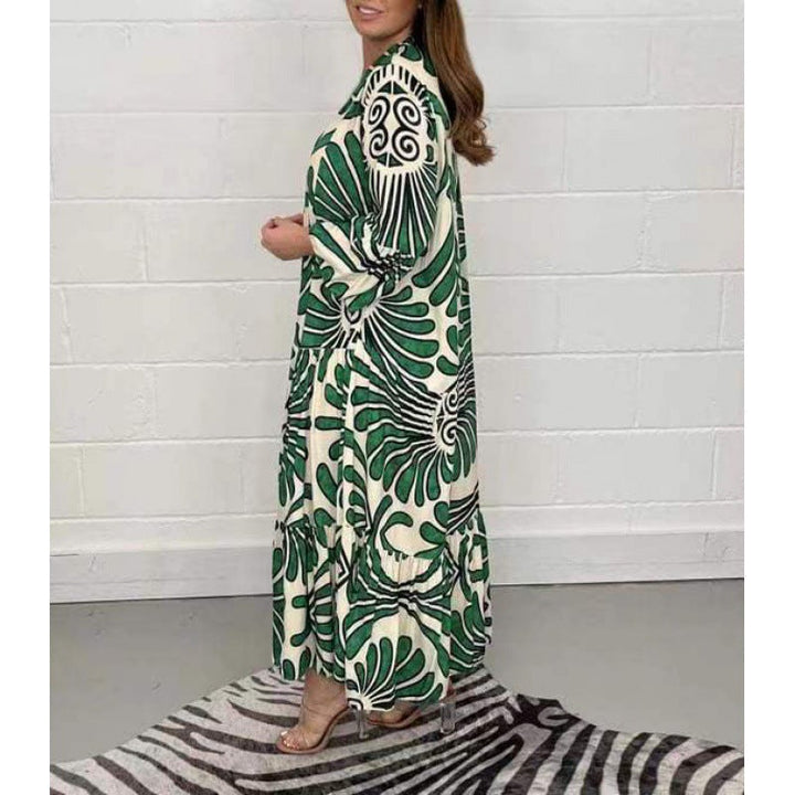 Noémie Elegance™ – Loose-fitting nature print dress in flowing viscose