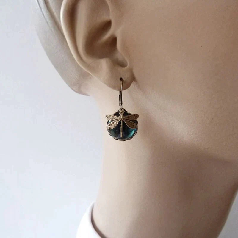 Dragonfly™ | Earrings in Antique Gold