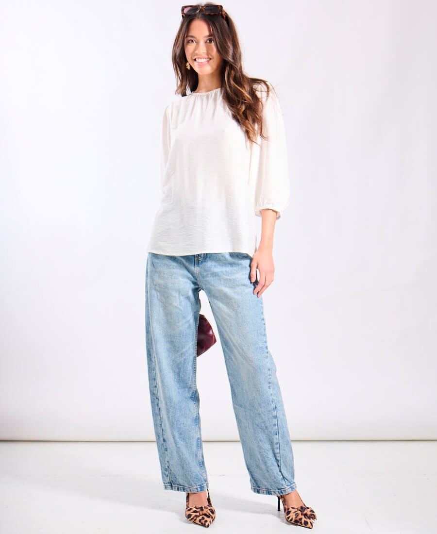 White Puff Sleeve Blouse