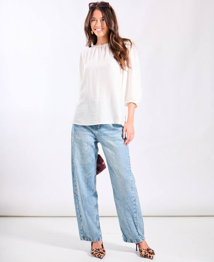 White Puff Sleeve Blouse