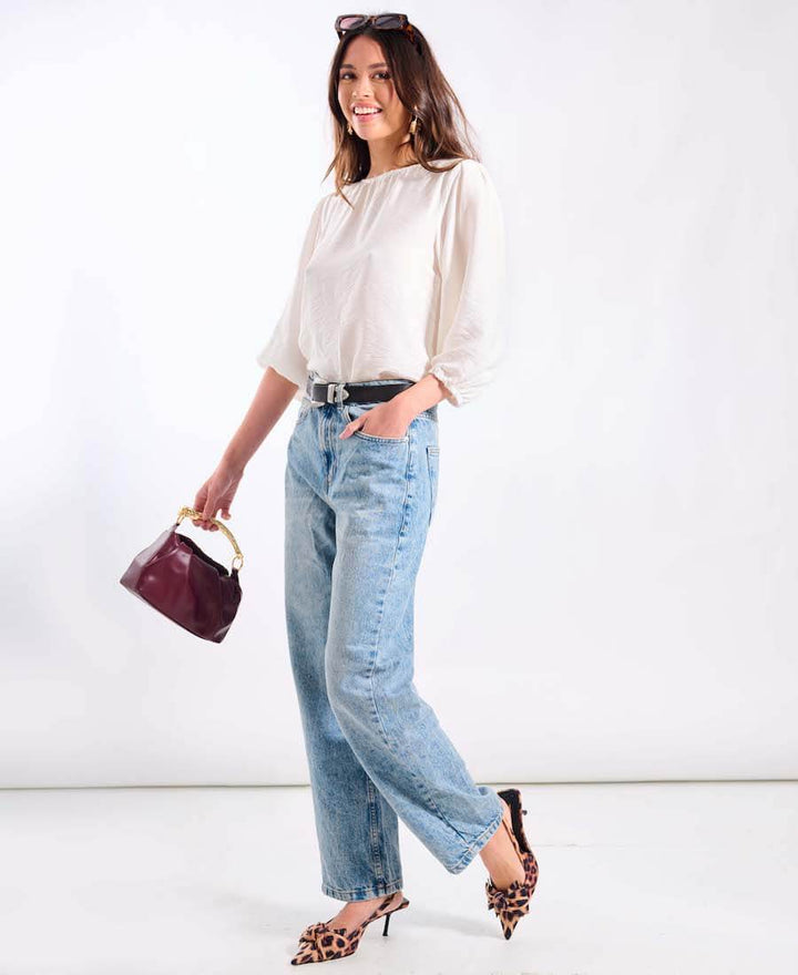 White Puff Sleeve Blouse