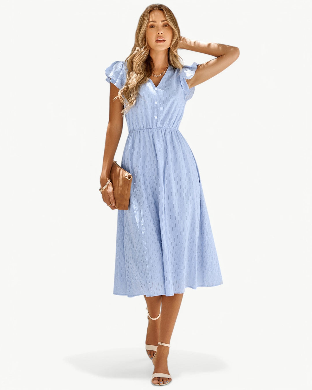 Lara™ | Women’s Elegant Midi Dress with V-Neck