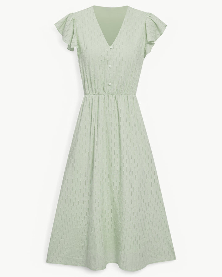 Lara™ | Women’s Elegant Midi Dress with V-Neck