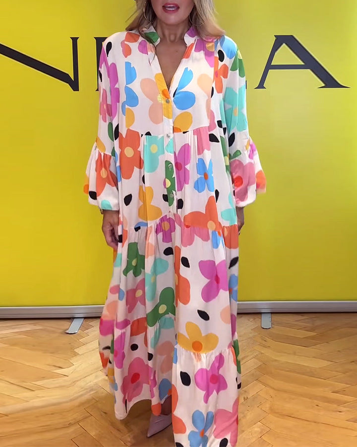 Elana™ | Floral Dress with Bell Sleeves
