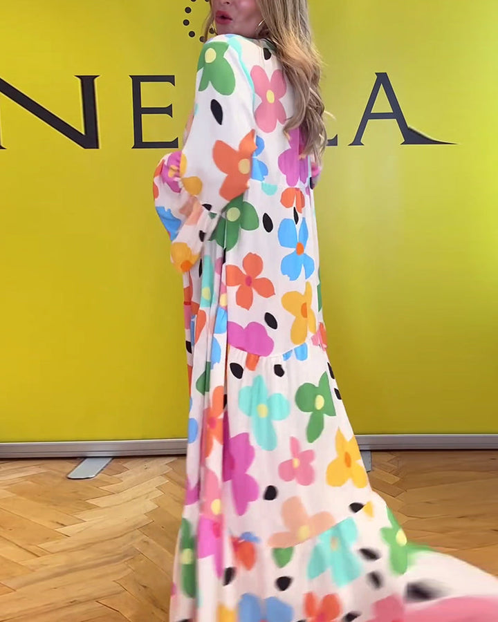 Elana™ | Floral Dress with Bell Sleeves