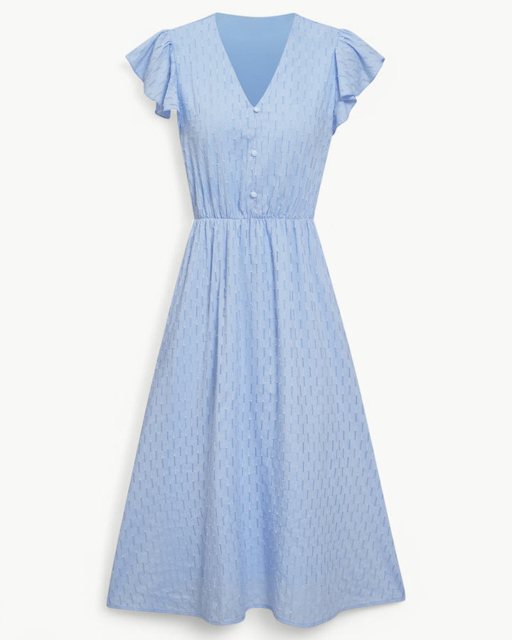 Lara™ | Women’s Elegant Midi Dress with V-Neck