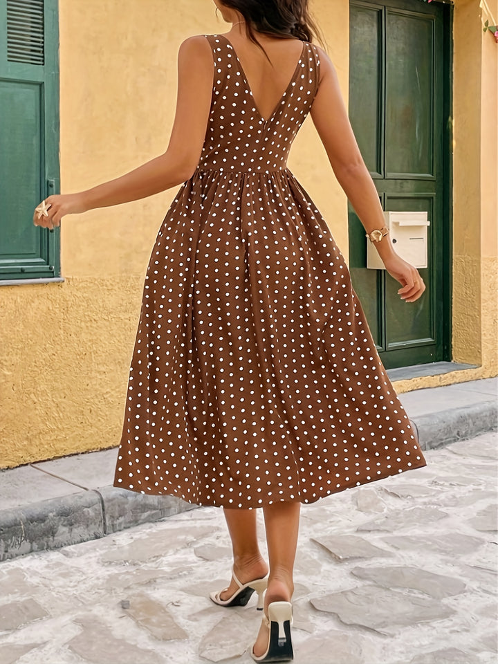Romy | Polka Dot V-neck Dress