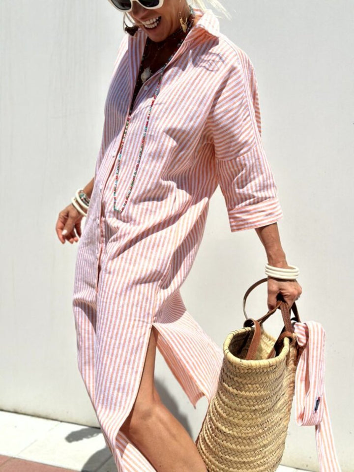 Colen™ | Classic Striped Shirt Dress