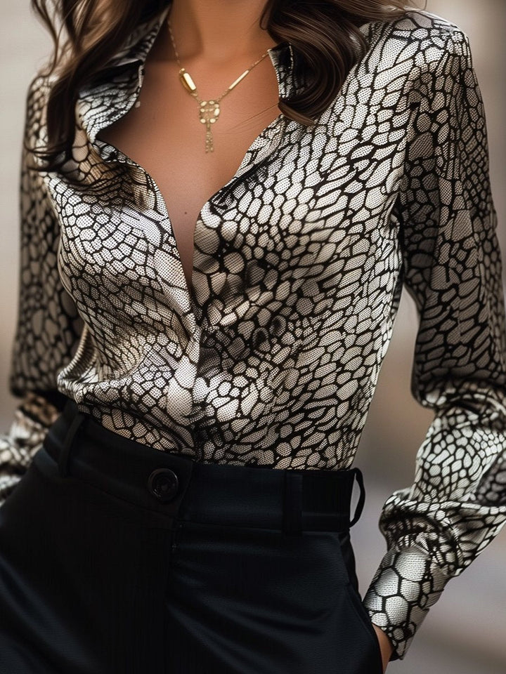 Serpent Luxe | Satin Print Blouse