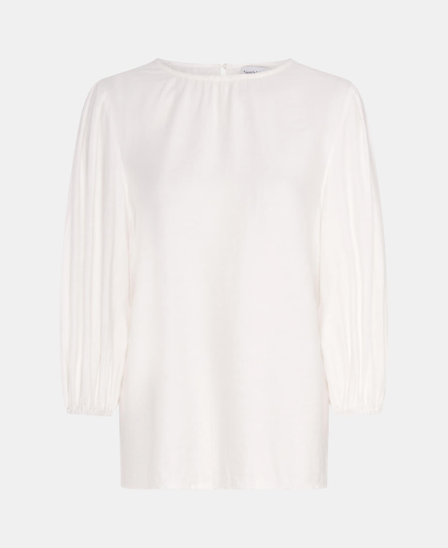 White Puff Sleeve Blouse