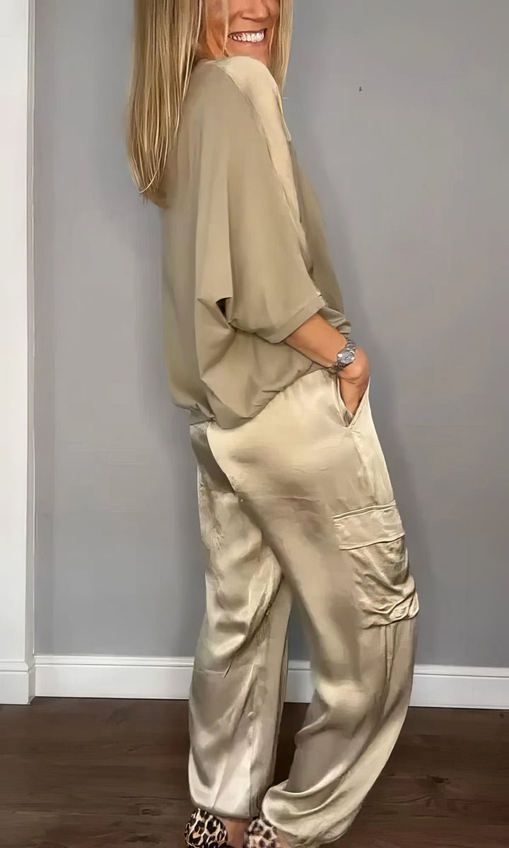 Hazel™ | Elegant Satin Two-piece Set